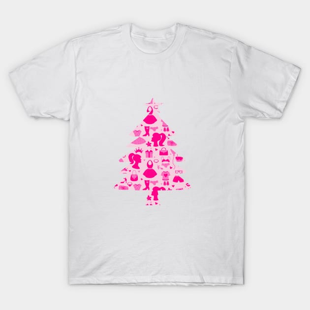 Barbie Pink Christmas Tree T-Shirt by nancy.hajjar@yahoo.com